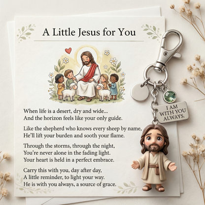 🙏 "A Little Jesus for You" – Comforting Pocket Reminder Keychain