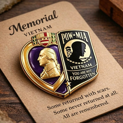 Vietnam War POW MIA Purple Heart Veteran Lapel Pin 2026 – A Symbol of Honor and Remembrance