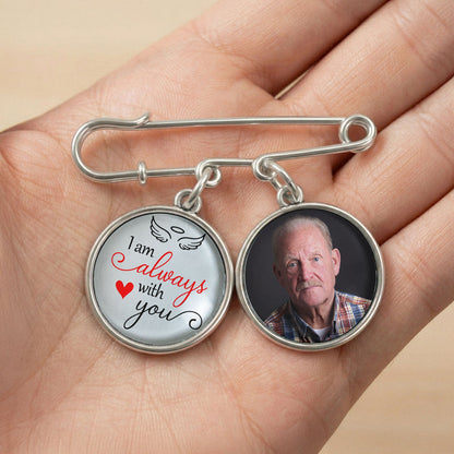 Memorial Custom Photo - Personalized Lapel Pin With Charms