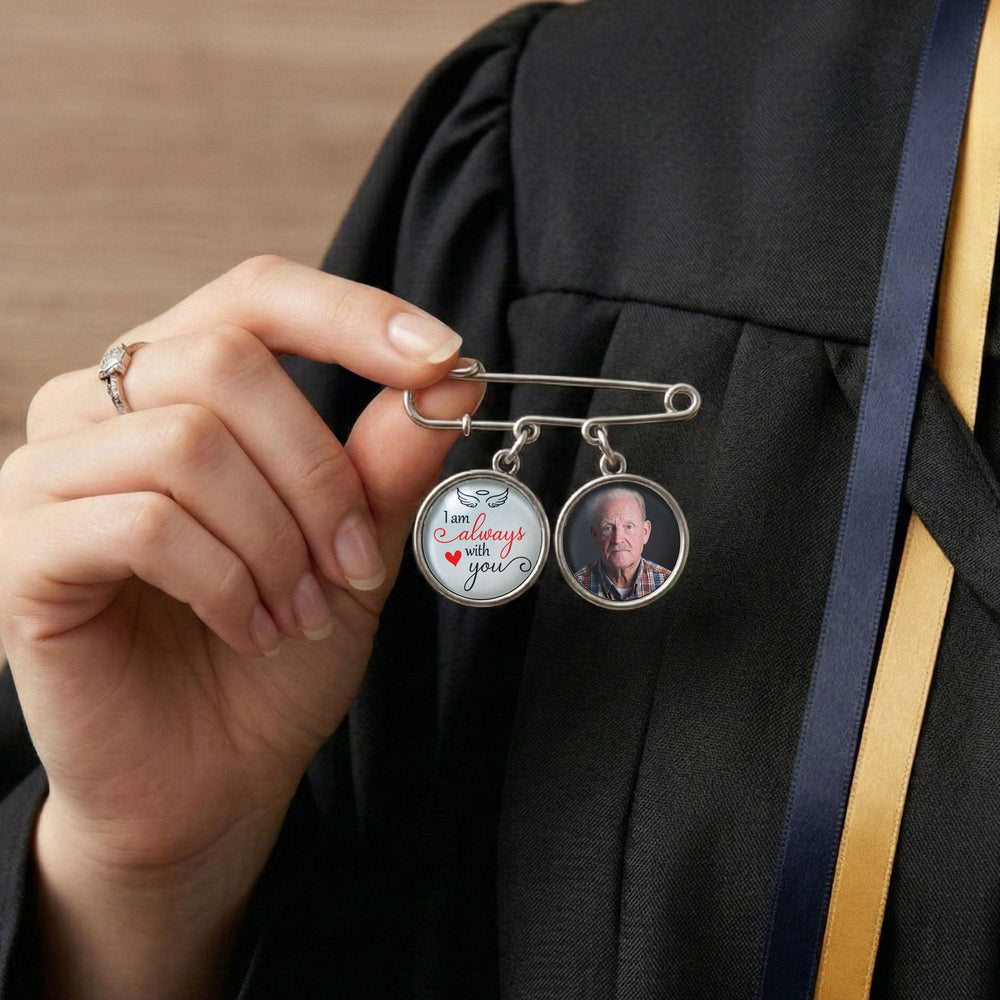 Memorial Custom Photo - Personalized Lapel Pin With Charms