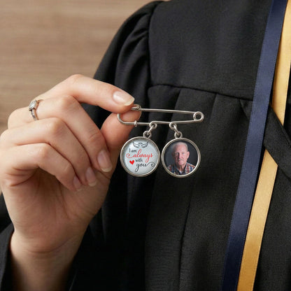 Memorial Custom Photo - Personalized Lapel Pin With Charms