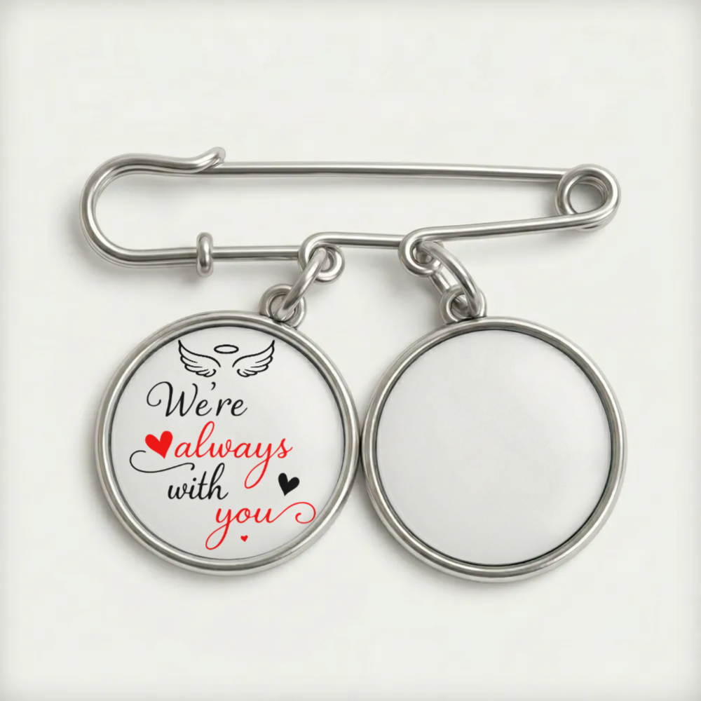 Memorial Custom Photo - Personalized Lapel Pin With Charms