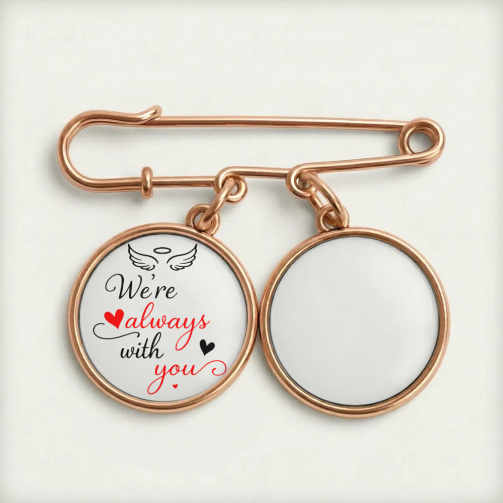 Memorial Custom Photo - Personalized Lapel Pin With Charms