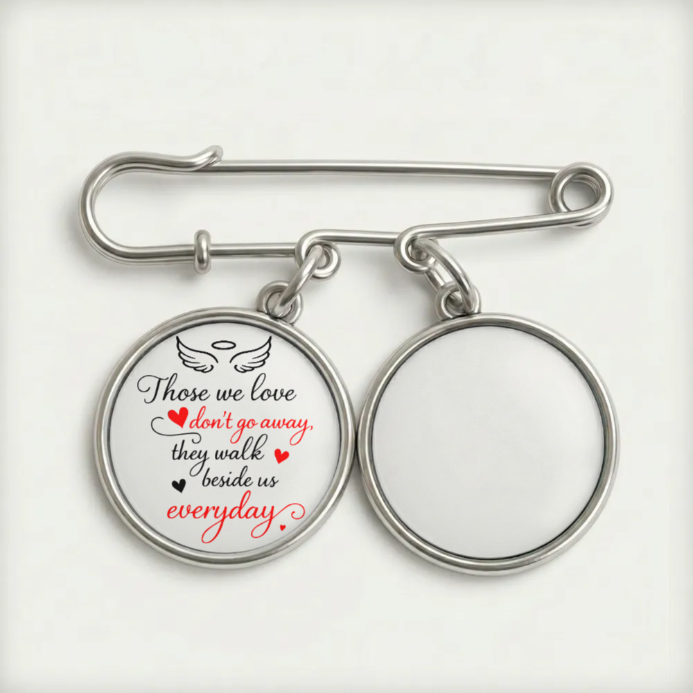 Memorial Custom Photo - Personalized Lapel Pin With Charms