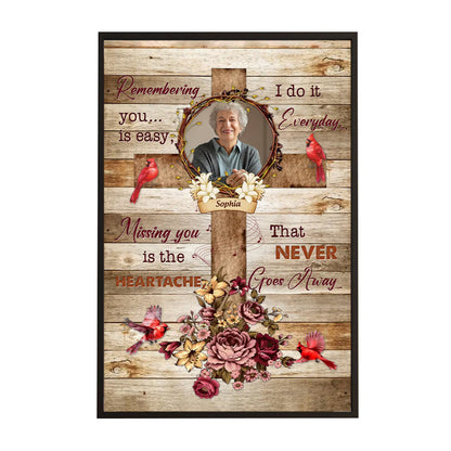 Personalized Memorial Cardinal Cross Wall Art