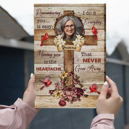 Personalized Memorial Cardinal Cross Wall Art