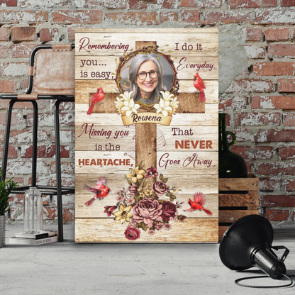 Personalized Memorial Cardinal Cross Wall Art