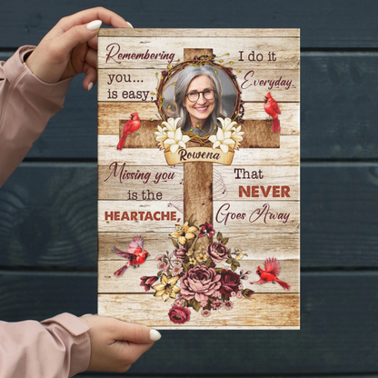 Personalized Memorial Cardinal Cross Wall Art