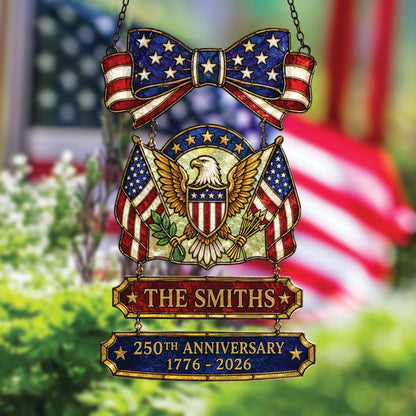 Personalized USA 250th Anniversary Stained Suncatcher