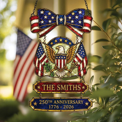 Personalized USA 250th Anniversary Stained Suncatcher