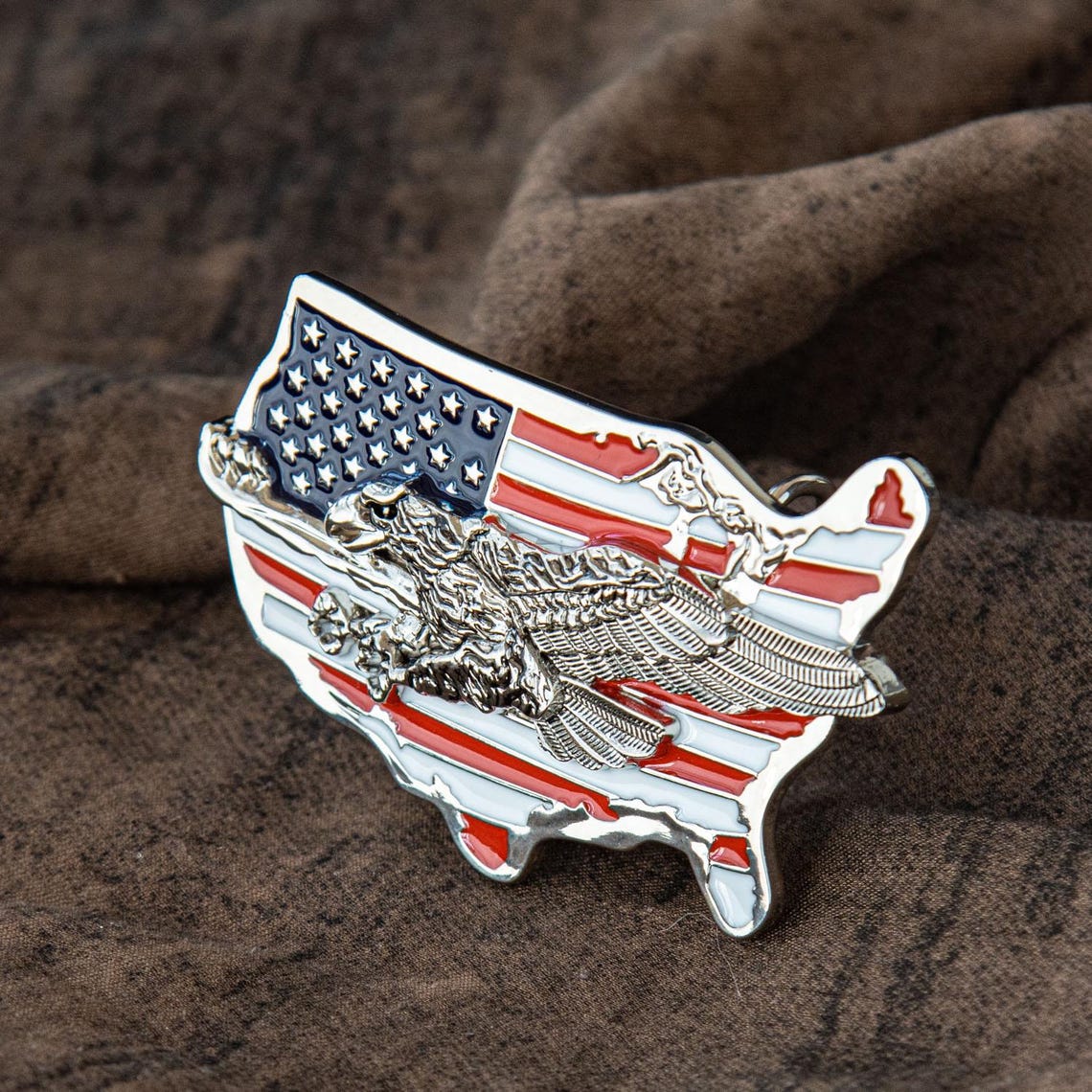 The 250th Anniversary Eagle USA Map Belt Buckle