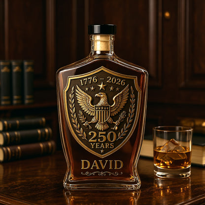 Personalized American Legacy 250th Anniversary Whiskey Bottle
