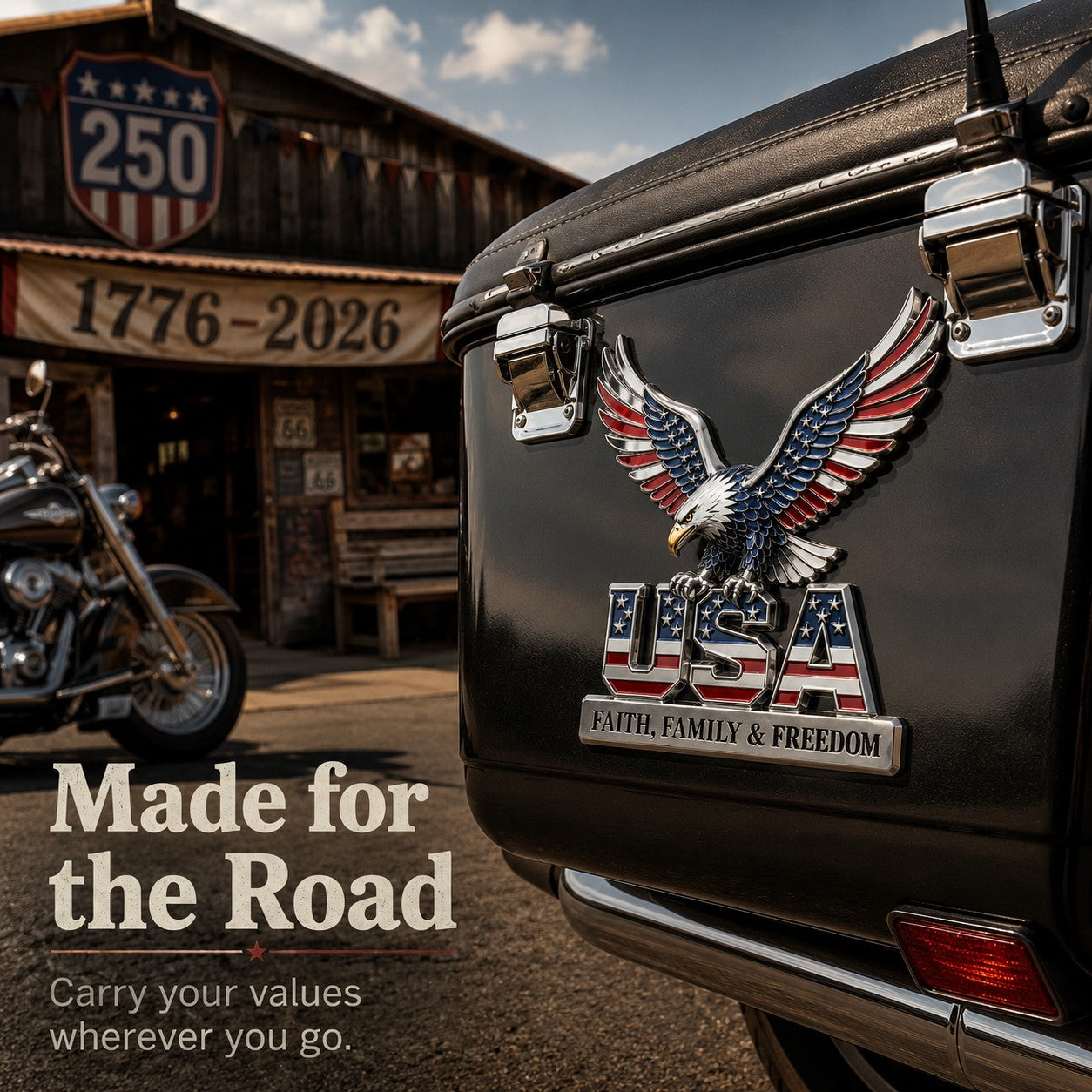 USA Faith, Family & Freedom Metal Emblem