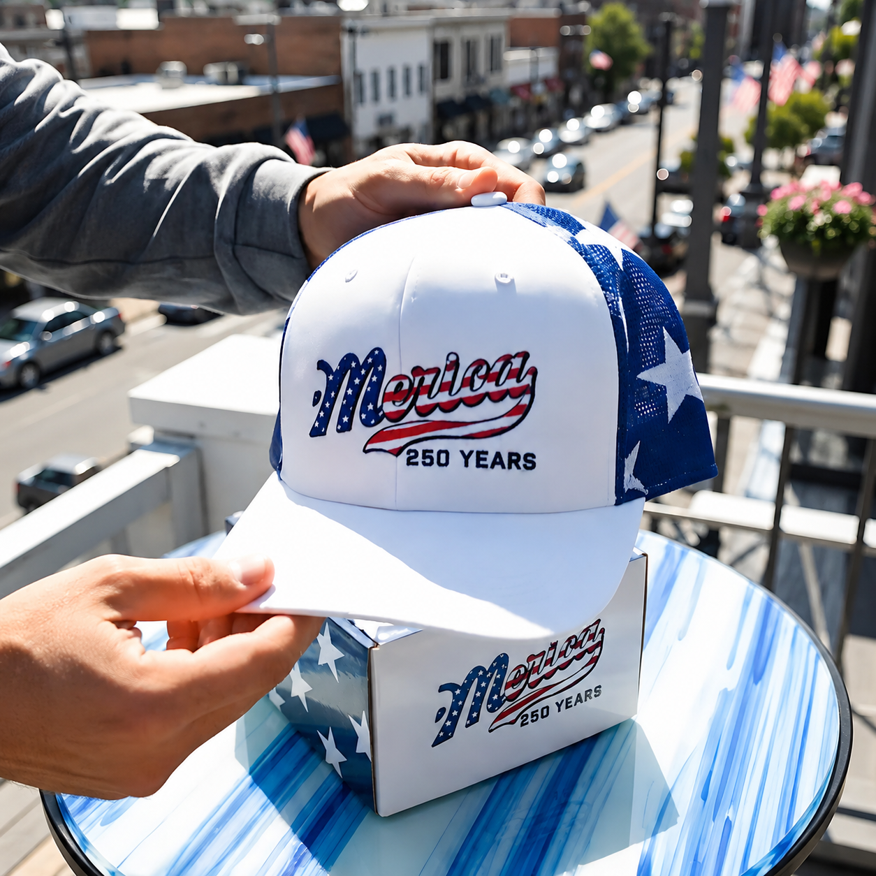 🇺🇸 'Merica 250 Years Embroidered Mesh Back Trucker Hat