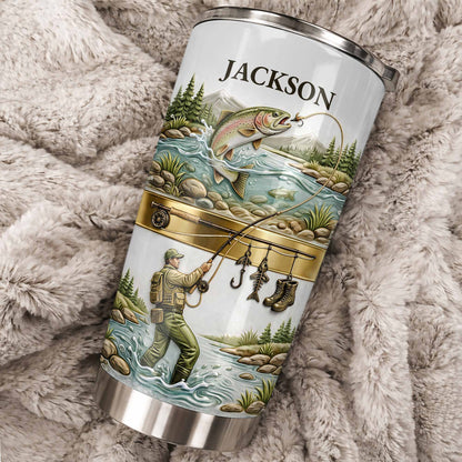Personalized Fishing Tumbler – “A Peaceful Day on the River”