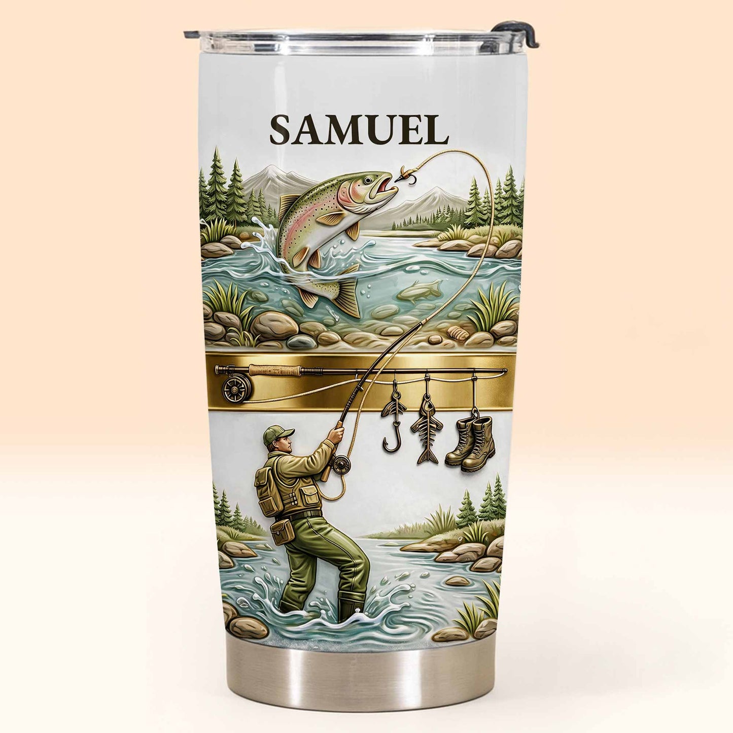 Personalized Fishing Tumbler – “A Peaceful Day on the River”