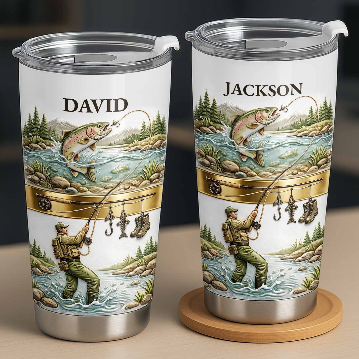 Personalized Fishing Tumbler – “A Peaceful Day on the River”