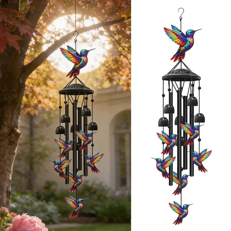 Handcrafted Retro Hummingbird Wind Chimes