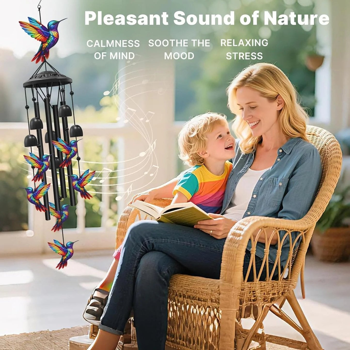Handcrafted Retro Hummingbird Wind Chimes
