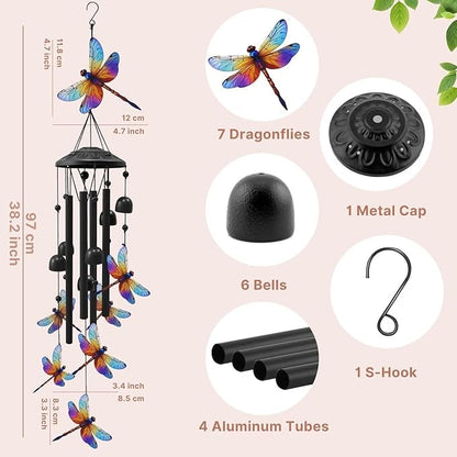 Handcrafted Retro Hummingbird Wind Chimes