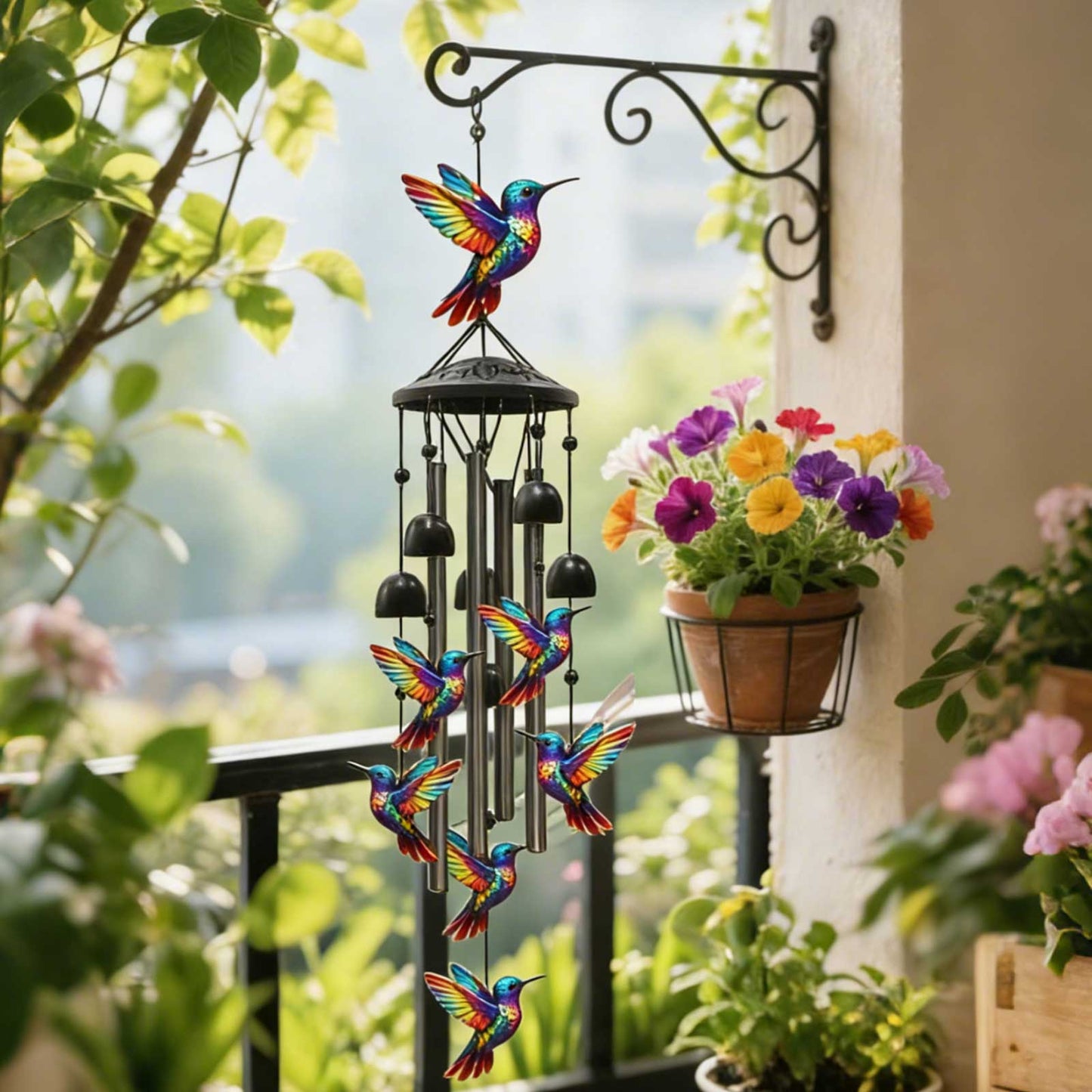 Handcrafted Retro Hummingbird Wind Chimes