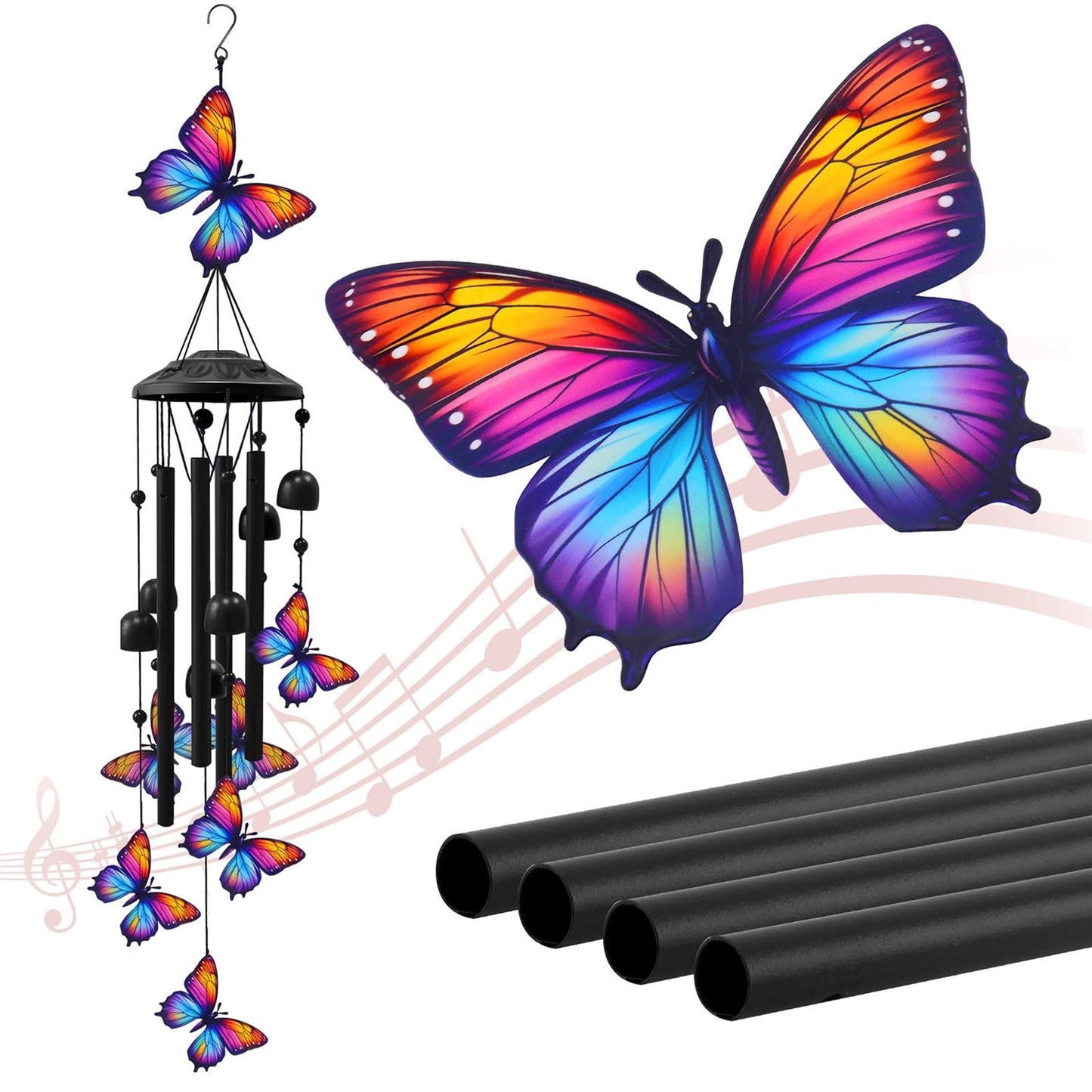 Handcrafted Retro Hummingbird Wind Chimes