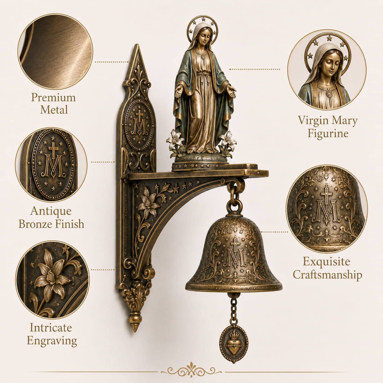 Our Lady of Grace Personalized Bronze Sanctuary Bell