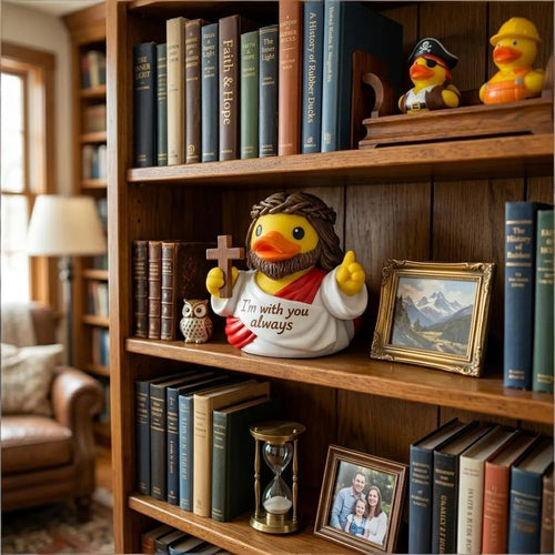 Jesus & Virgin Mary Duck Figurines