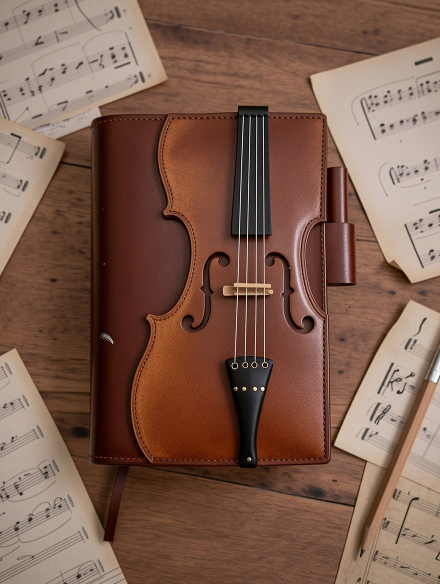 🔥HOT SALE - Vintage Violin Leather Notebook(✈Buy 2 Free Shipping)