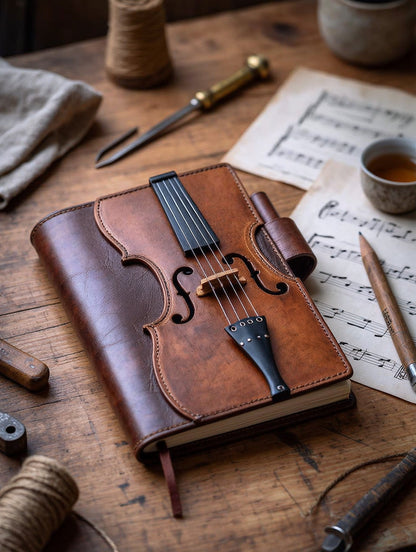 🔥HOT SALE - Vintage Violin Leather Notebook(✈Buy 2 Free Shipping)