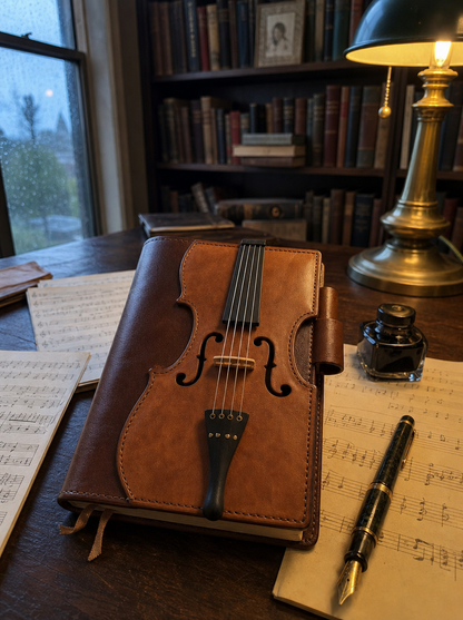 🔥HOT SALE - Vintage Violin Leather Notebook(✈Buy 2 Free Shipping)