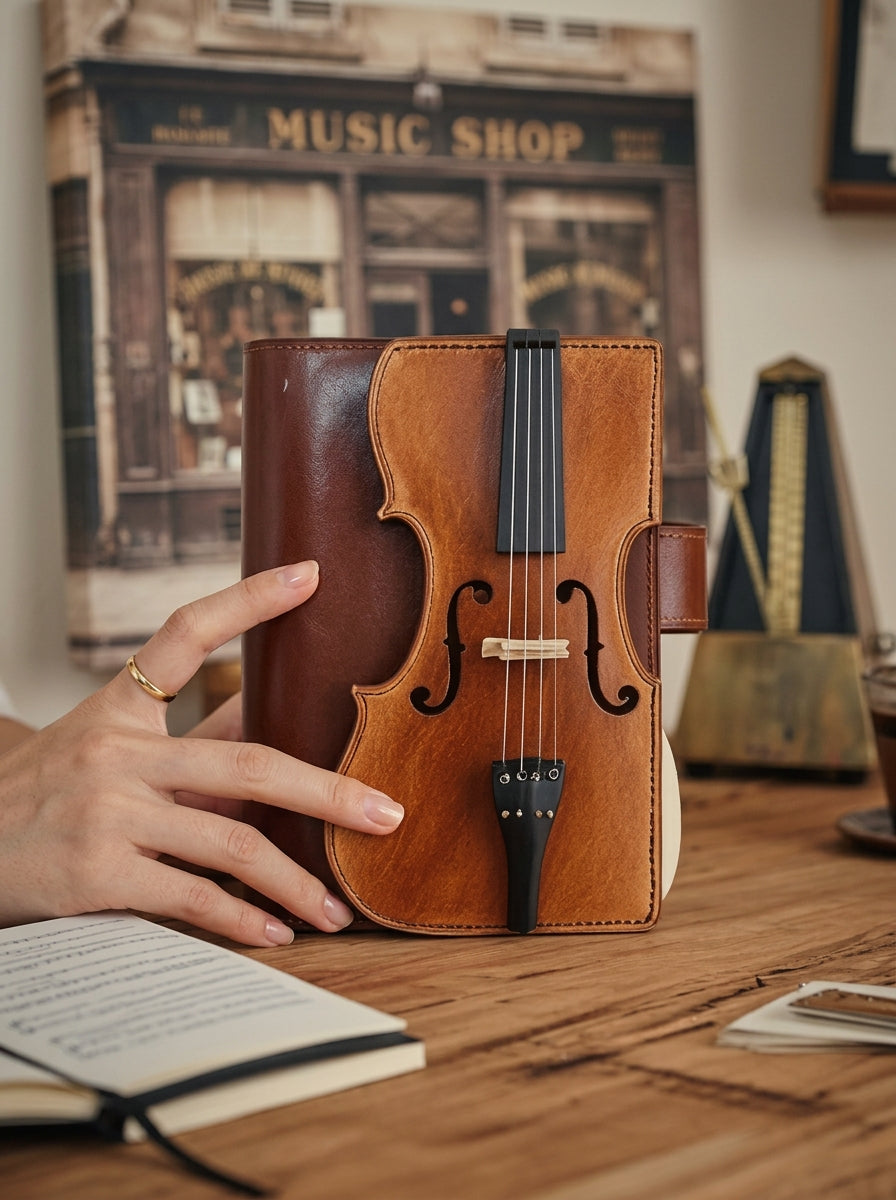 🔥HOT SALE - Vintage Violin Leather Notebook(✈Buy 2 Free Shipping)