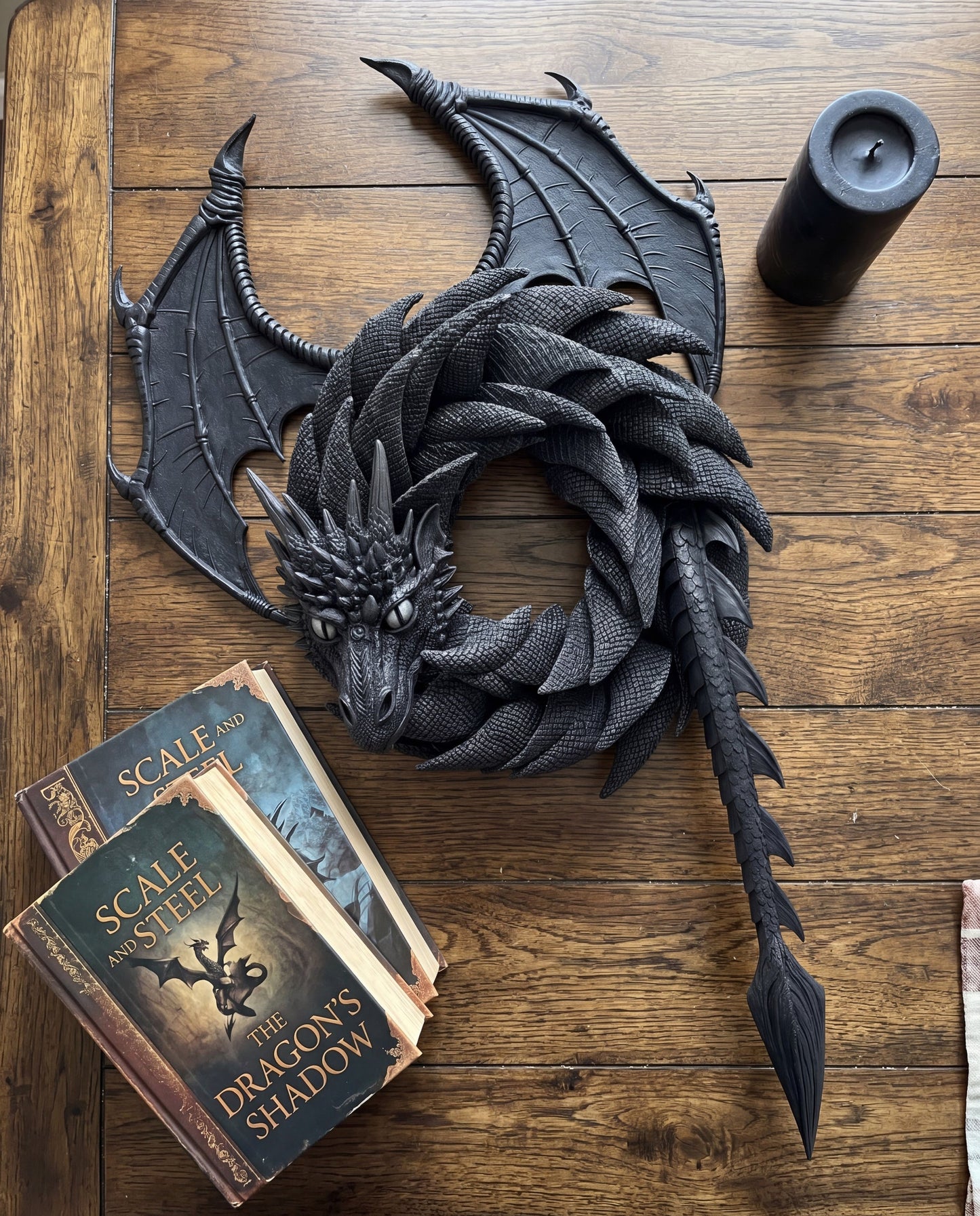 🐉 Handmade Dragon Wreath – A Masterpiece of Dark Fantasy