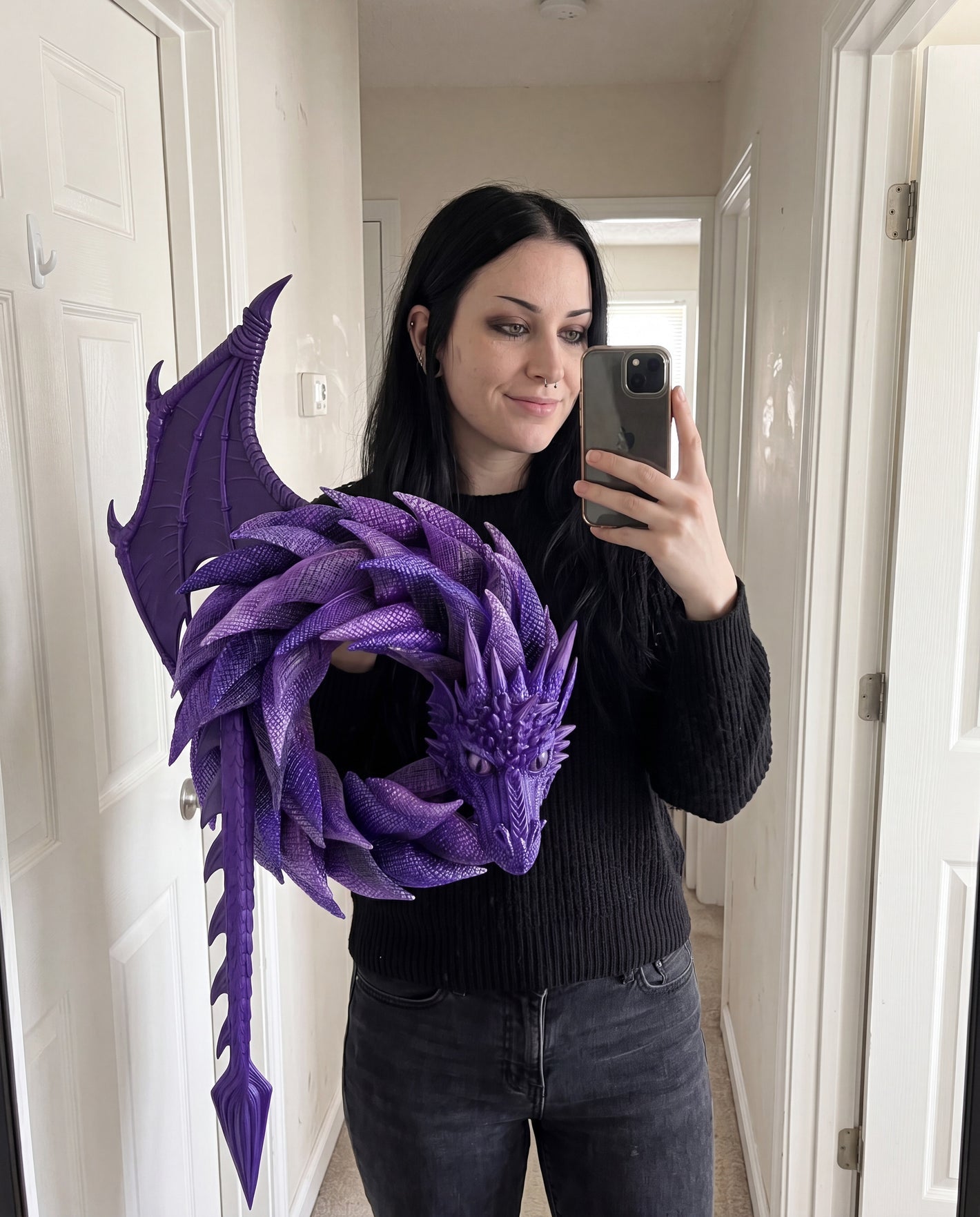 🐉 Handmade Dragon Wreath – A Masterpiece of Dark Fantasy