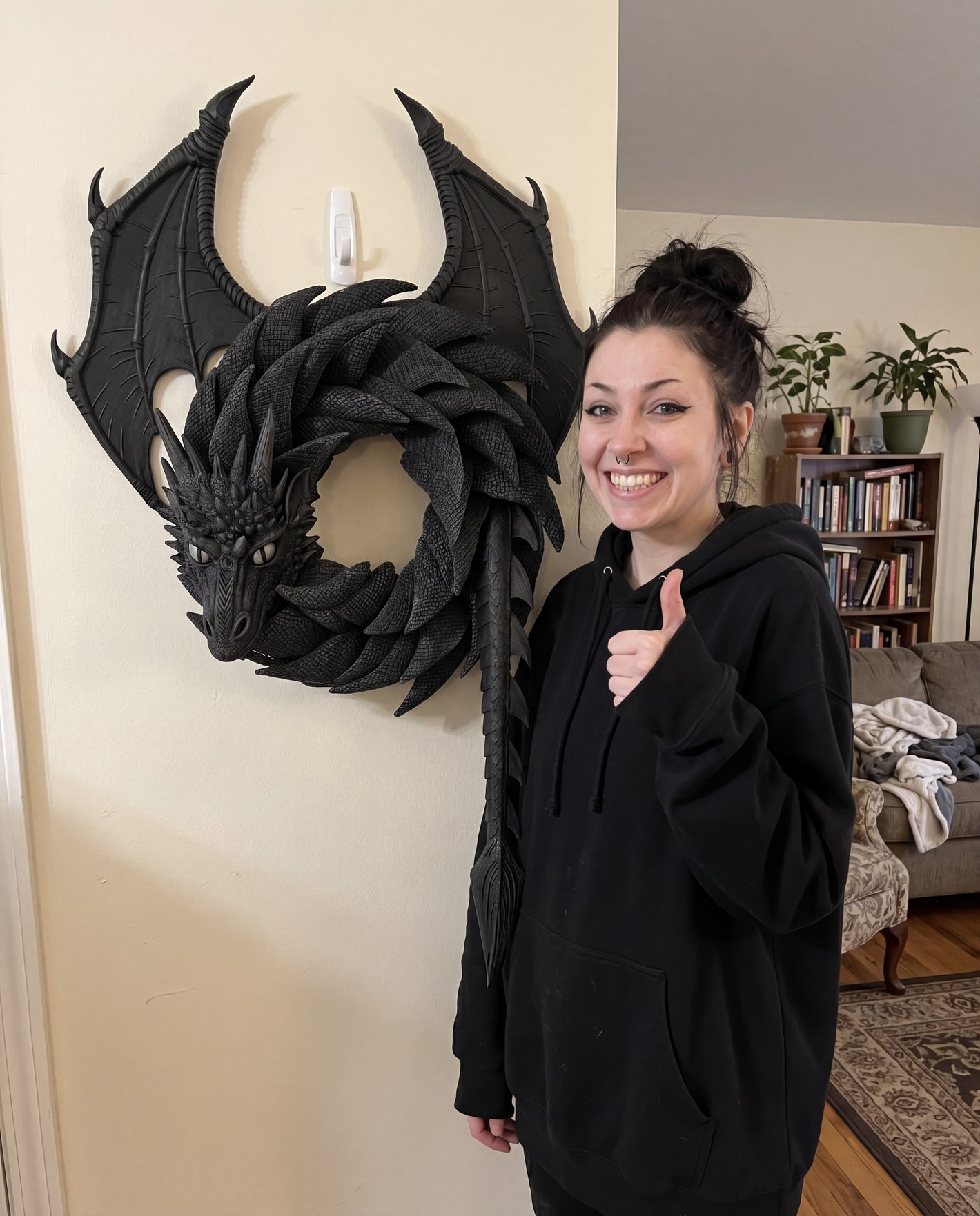 🐉 Handmade Dragon Wreath – A Masterpiece of Dark Fantasy