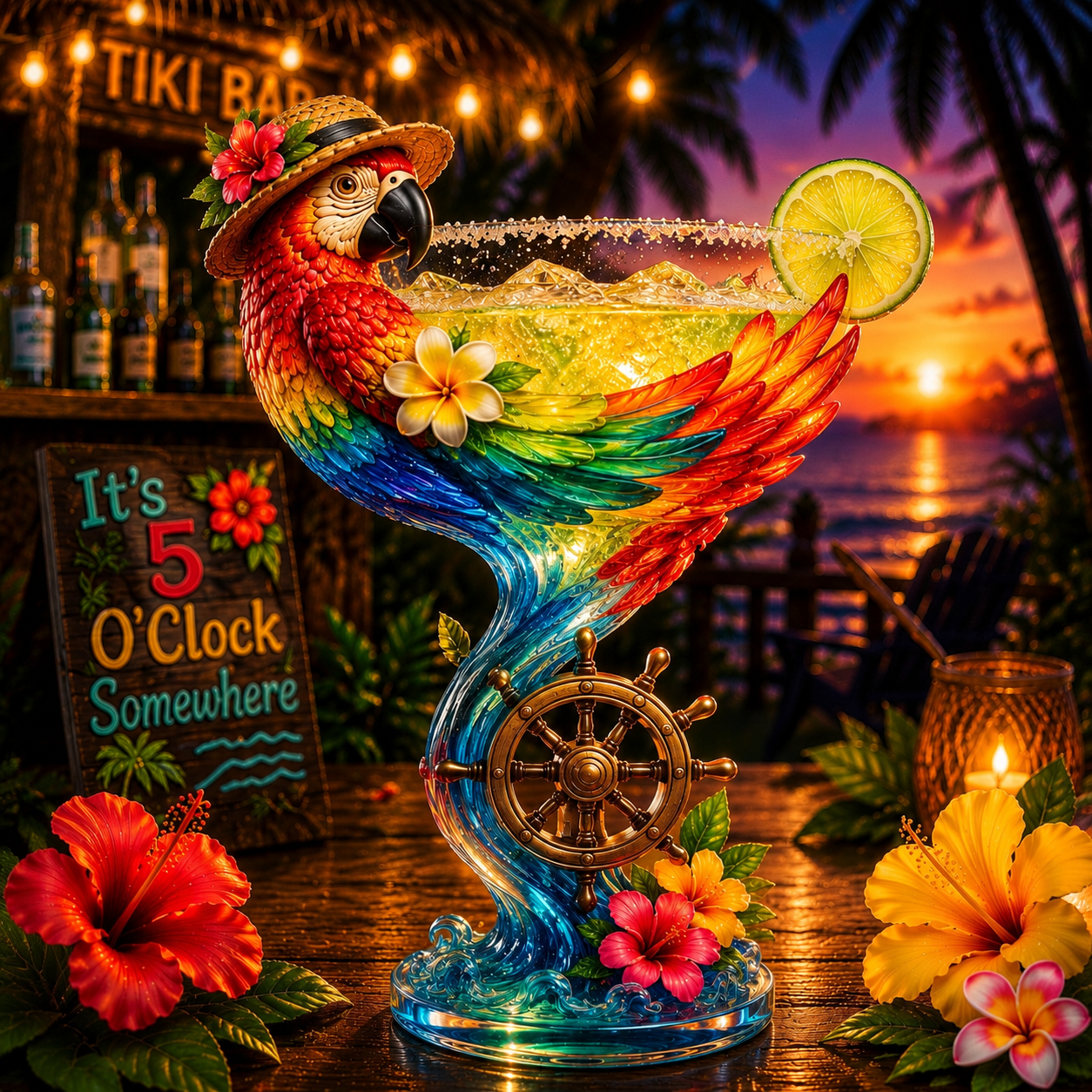 🌴 Tropical Animal Goblet – Your 24/7 Island Escape in a Glass 🍹