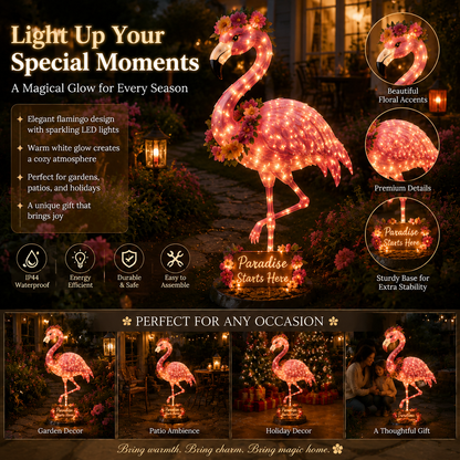 Flamingo Glow Garden Sculpture