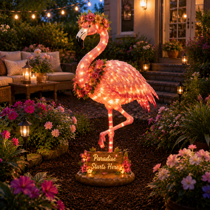 Flamingo Glow Garden Sculpture