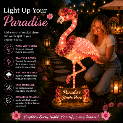 Flamingo Glow Garden Sculpture