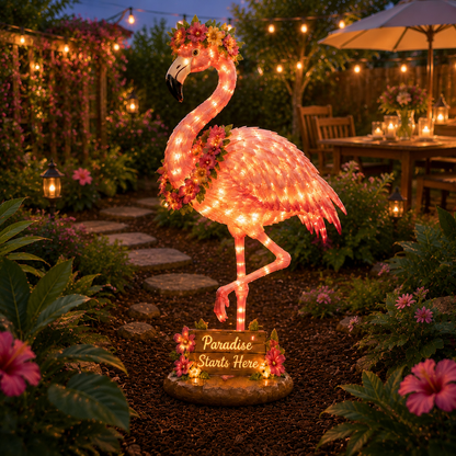 Flamingo Glow Garden Sculpture