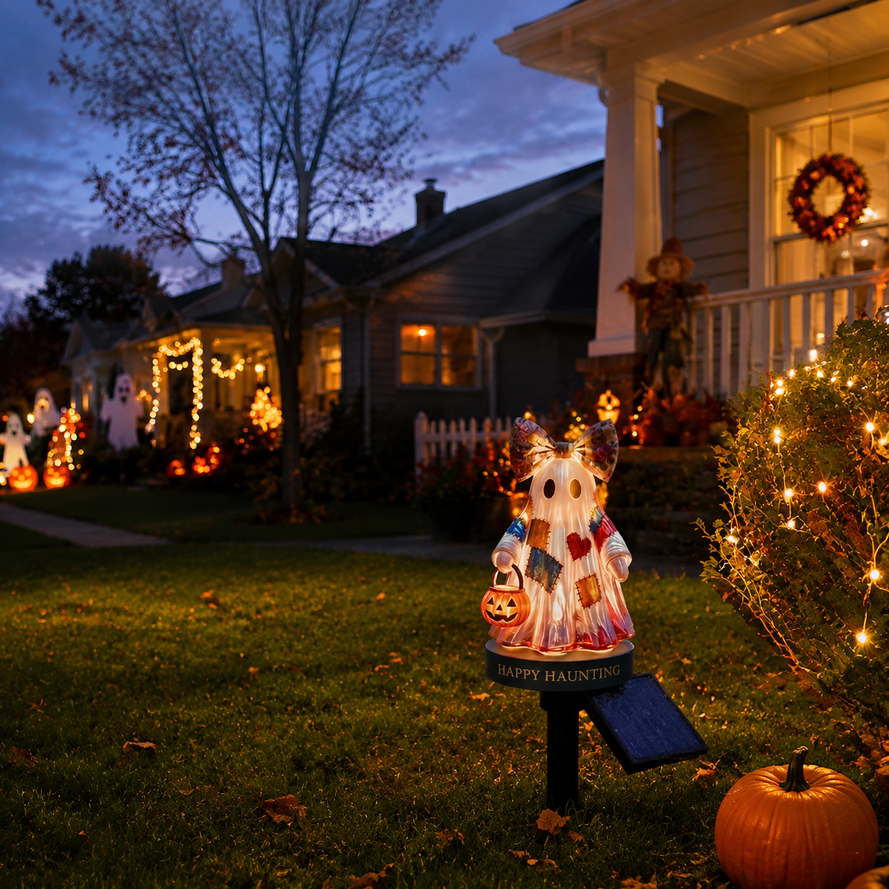 👻Personalized Solar Ghost Garden Stake Light – A Seasonal Glow for Your Garden