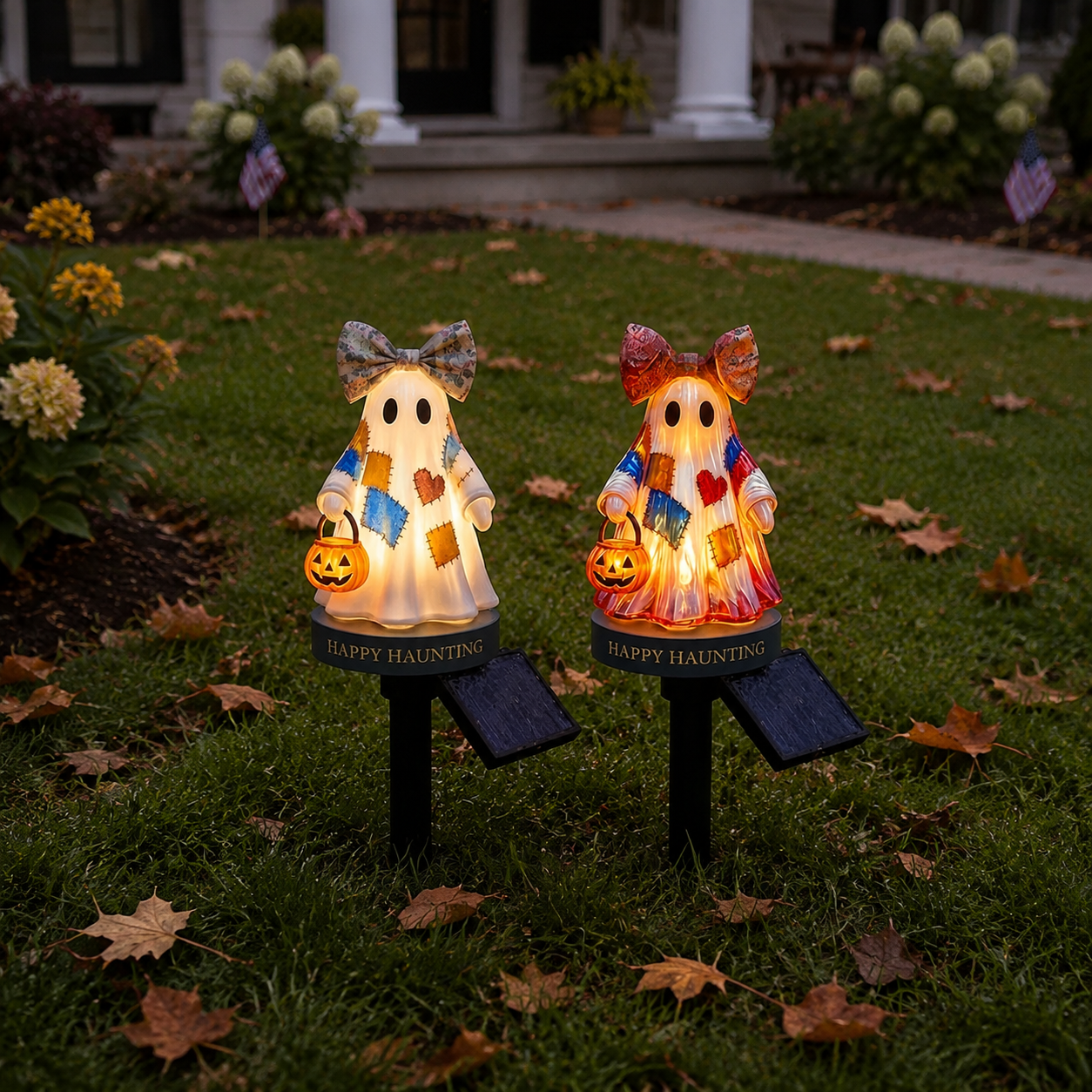 👻Personalized Solar Ghost Garden Stake Light – A Seasonal Glow for Your Garden