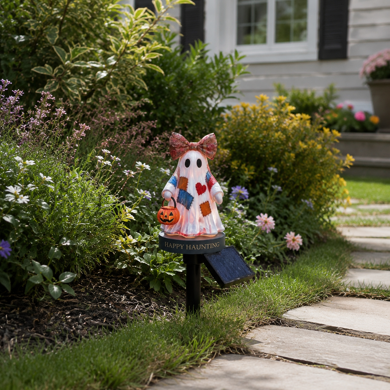 👻Personalized Solar Ghost Garden Stake Light – A Seasonal Glow for Your Garden
