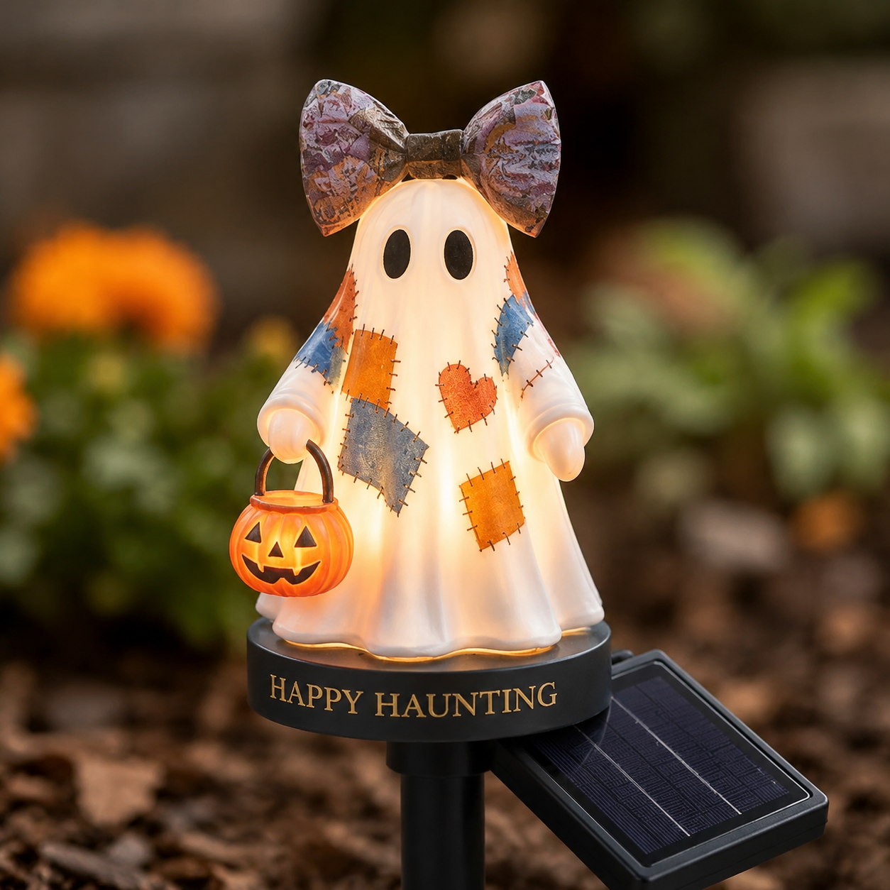 👻Personalized Solar Ghost Garden Stake Light – A Seasonal Glow for Your Garden