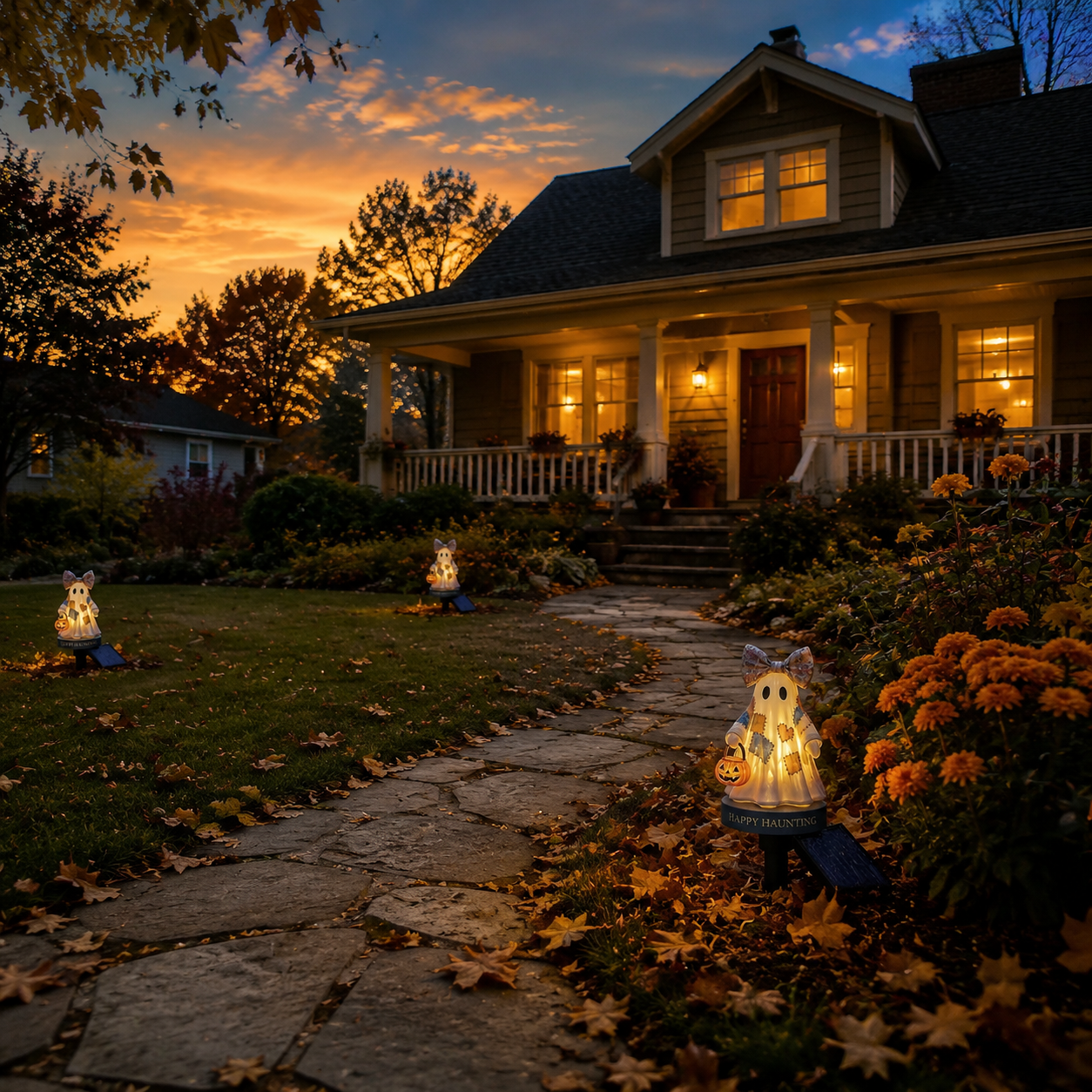 👻Personalized Solar Ghost Garden Stake Light – A Seasonal Glow for Your Garden