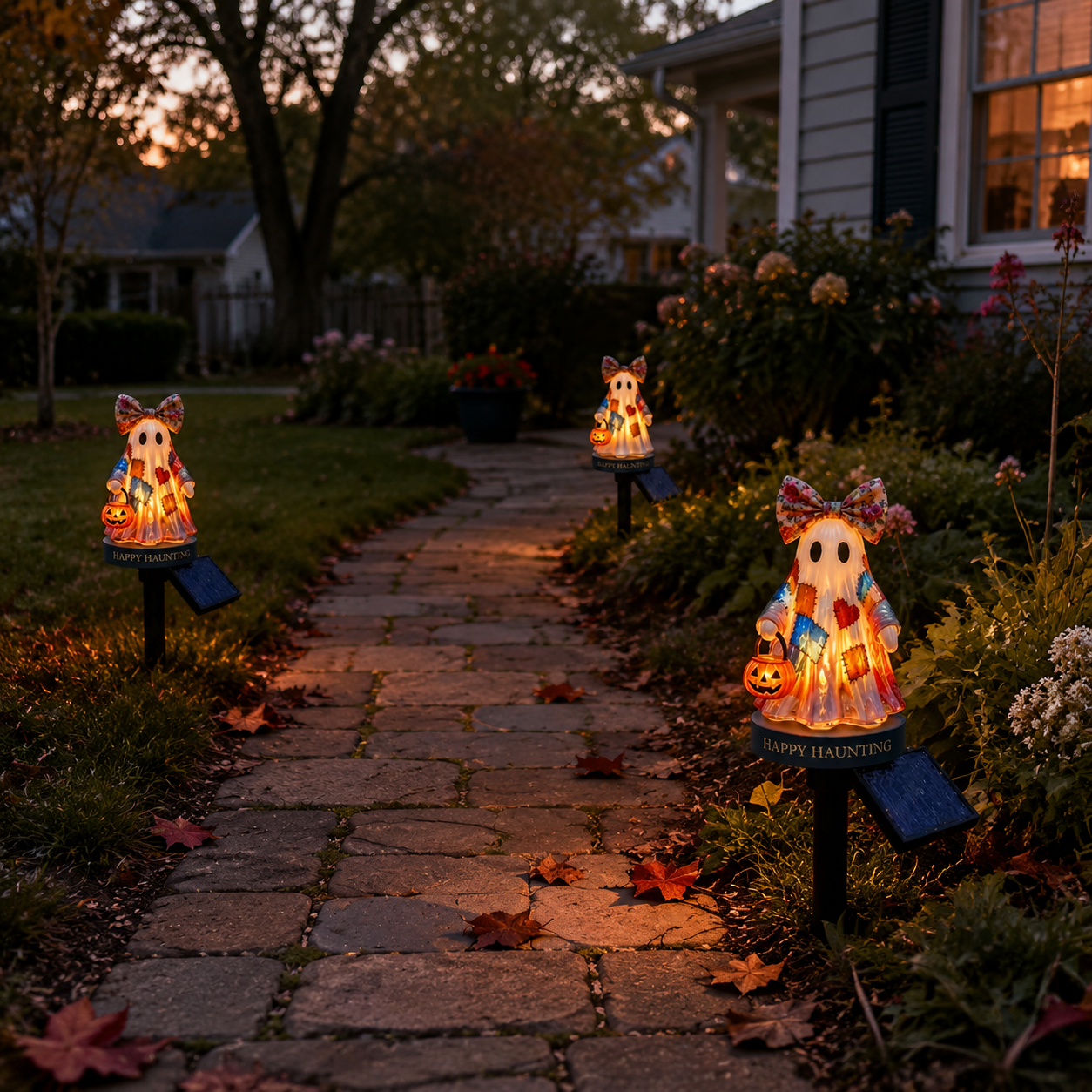 👻Personalized Solar Ghost Garden Stake Light – A Seasonal Glow for Your Garden