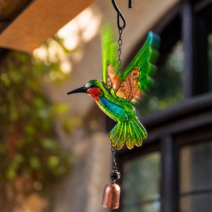 Stained Glass Hummingbird Wind Chime