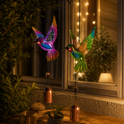 Stained Glass Hummingbird Wind Chime