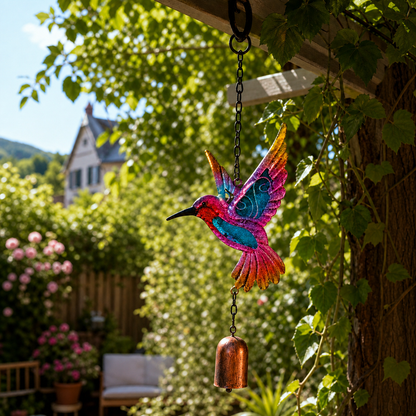 Stained Glass Hummingbird Wind Chime