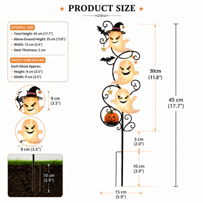 Solar Halloween Little Ghost Garden Stake Light